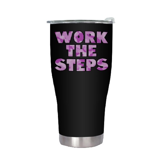 Work the Steps purple camo Stainless Steel Tumblers