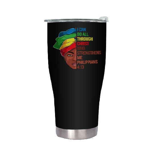 African American Jesus Christian Black Stainless Steel Tumblers