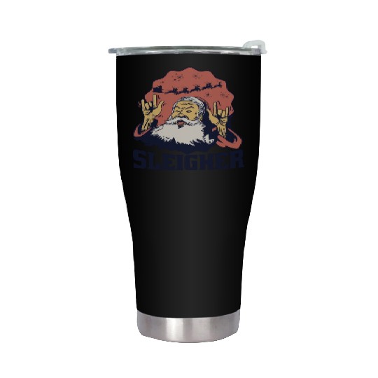 Heavy Metal Santa Sign Of The Horns Stainless Steel Tumblers