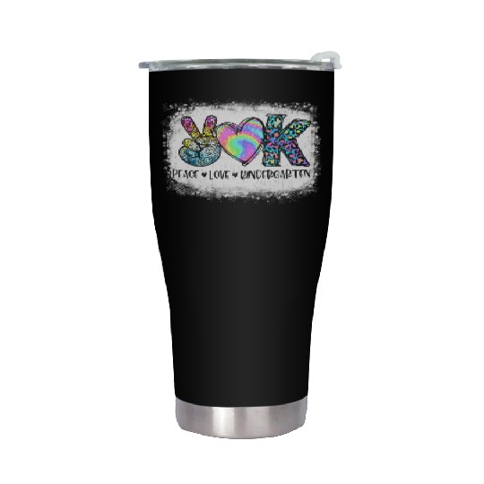 Peace Love Kindergarten Teacher Appreciation Stainless Steel Tumblers
