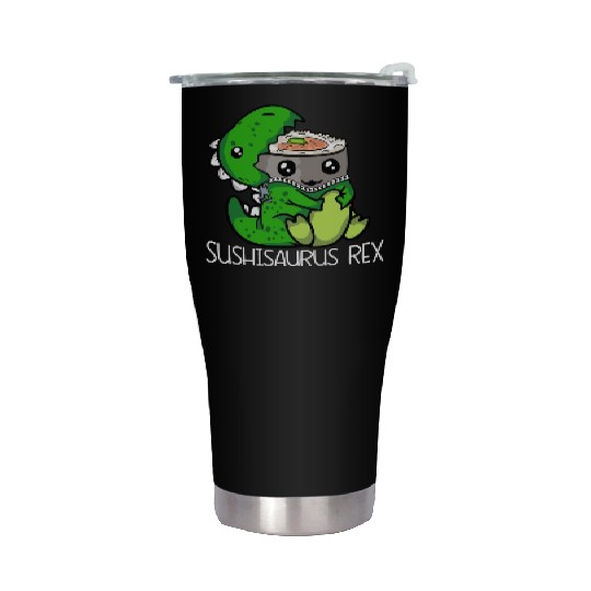 Cute Dinosaur Sushi Lover Gift Women Trex Men Stainless Steel Tumblers