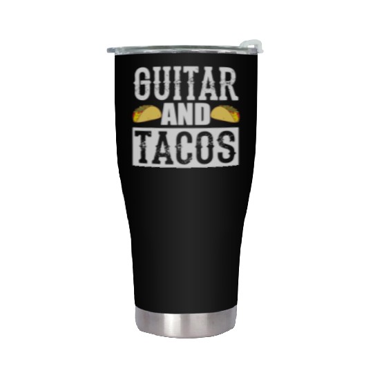 Guitar And Tacos Funny Taco Bass Guitar Stainless Steel Tumblers
