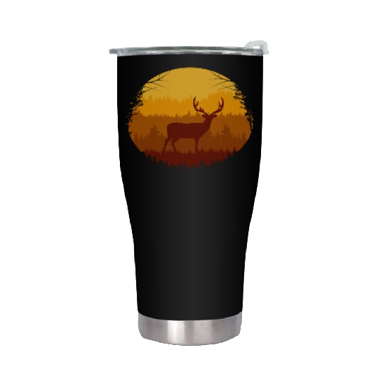Autumn Forest And Deer Stainless Steel Tumblers