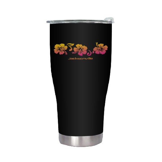 Jacksonville Florida Hibiscus Souvenir Vacation Stainless Steel Tumblers