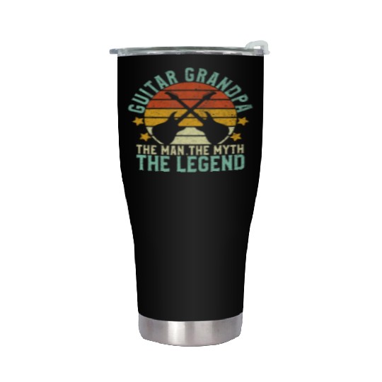 Guitar Grandpa The Man The Myth The Legend Stainless Steel Tumblers