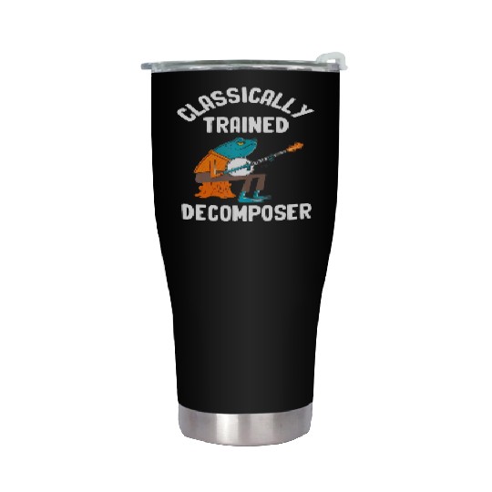 Classically Trained Decomposer Funny Frog Playing Stainless Steel Tumblers