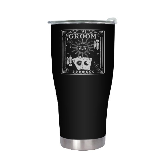 Gothic Witchy Coven Tarot Halloween Groom Stainless Steel Tumblers