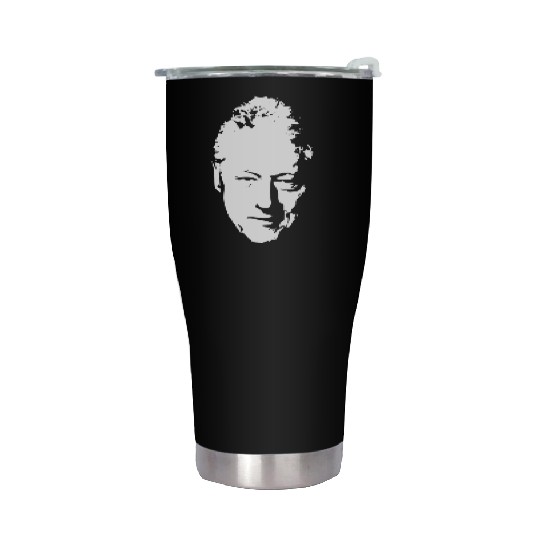 Bill Clinton White On Black Pop Art Stainless Steel Tumblers