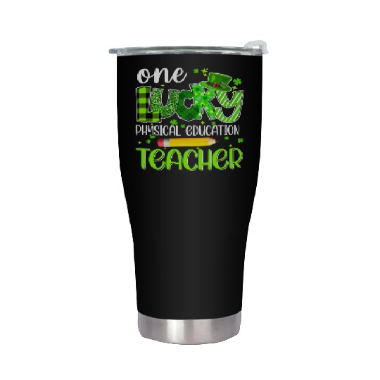 One Lucky Physical Education Teacher Pencil St Stainless Steel Tumblers