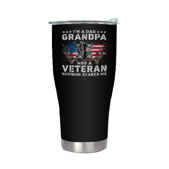 I Am A Dad A Pawpaw And A Veteran T Fathers Day Stainless Steel Tumblers