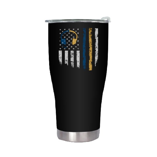 Gold Blue Line 911 Police Dispatcher First Stainless Steel Tumblers