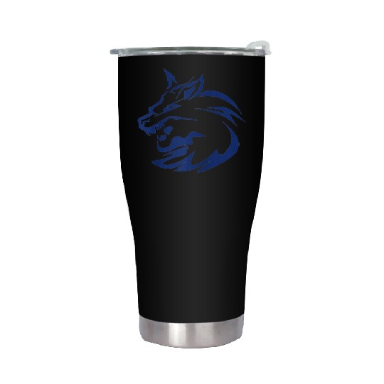 lightning lone wolf design raglan baseball Stainless Steel Tumblers Tan