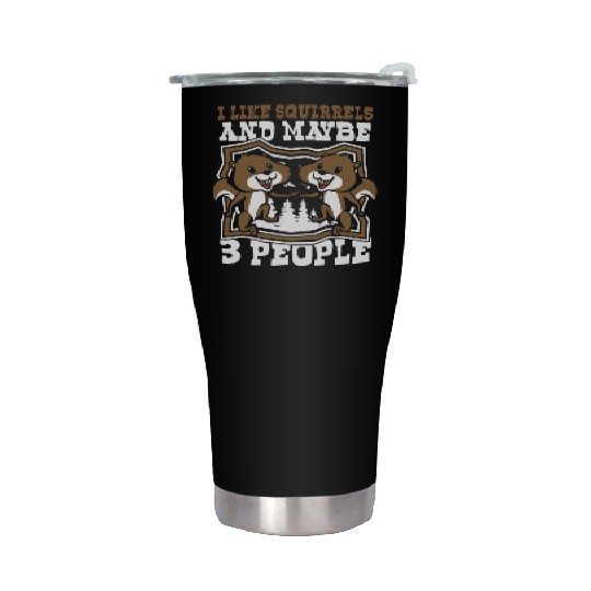 I Like Squirrels And Maybe 3 People Fox Japanese Stainless Steel Tumblers