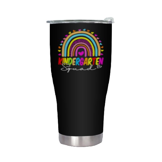 Back To School Kindergarten Squad Rainbow Teacher Stainless Steel Tumblers