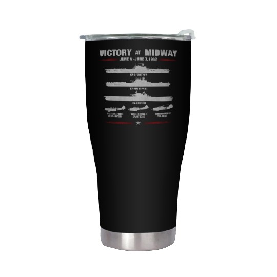Victory At Midway Battel World War 2 Stainless Steel Tumblers