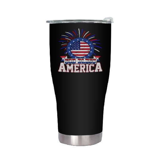 God Bless America Independence Day USA Patriot Stainless Steel Tumblers