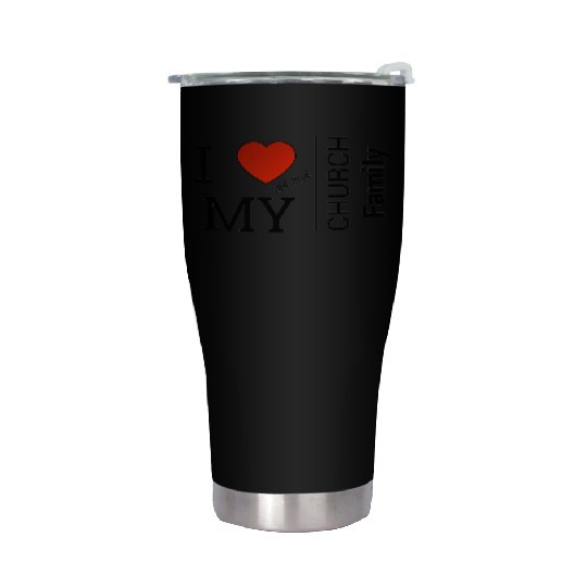 i love my church family Stainless Steel Tumblers