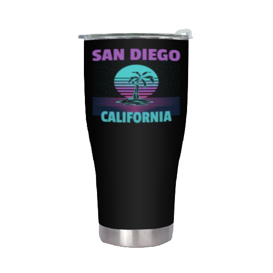 San Diego Vacation - Palm Tree Stainless Steel Tumblers