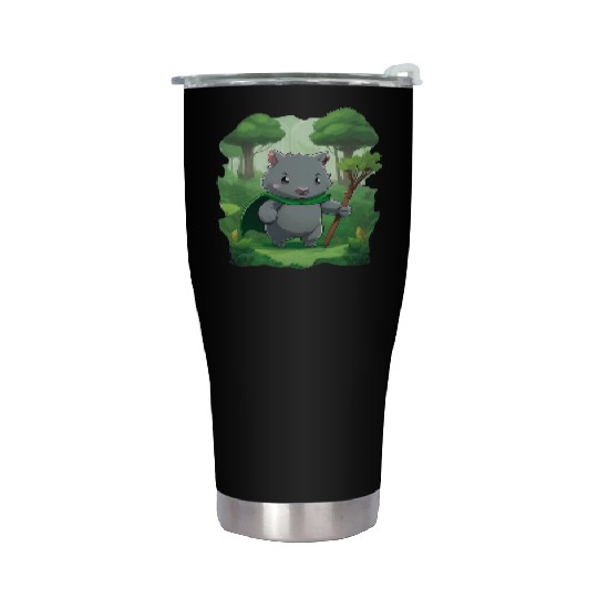 Wombat Hero - Green Cape Wombat Stainless Steel Tumblers