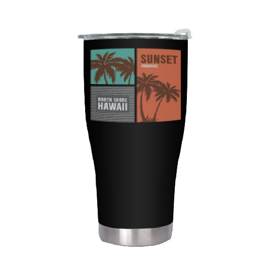 Sunset Paradise North Shore Hawaii Stainless Steel Tumblers