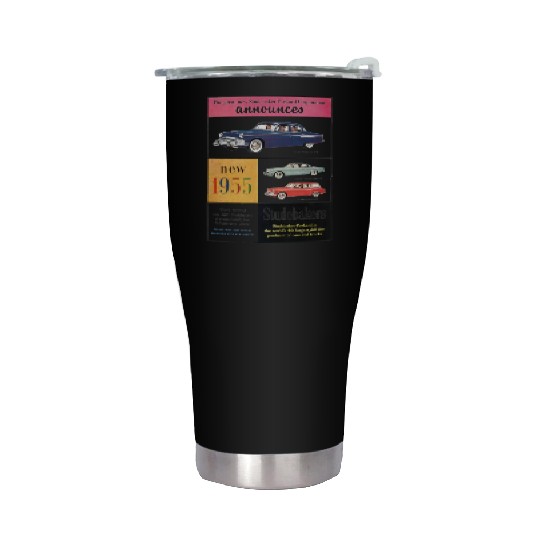 STUDEBAKER PACKARD 1950s AD PRESIDENT COMMANDER Stainless Steel Tumblers