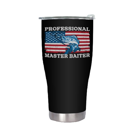 Professional Master Baiter Us American Flag Bass Stainless Steel Tumblers