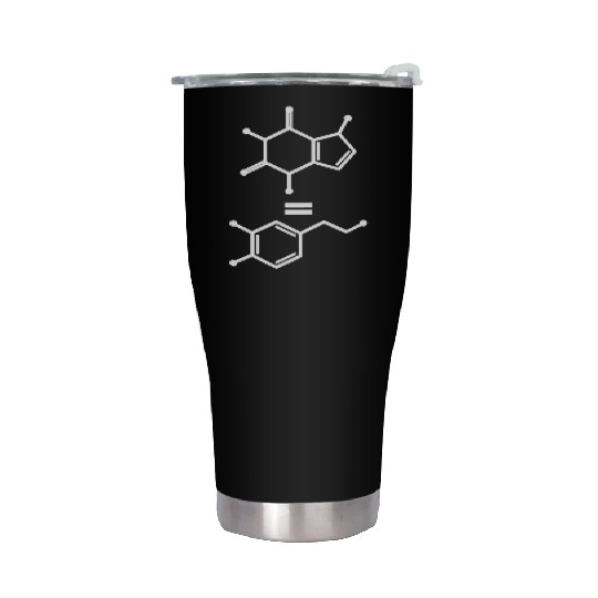 Caffeine Equals Hapess Dopamine Molecule Science Stainless Steel Tumblers