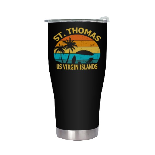 Travel St Thomas Us Virgin Islands Vacation Souven Stainless Steel Tumblers