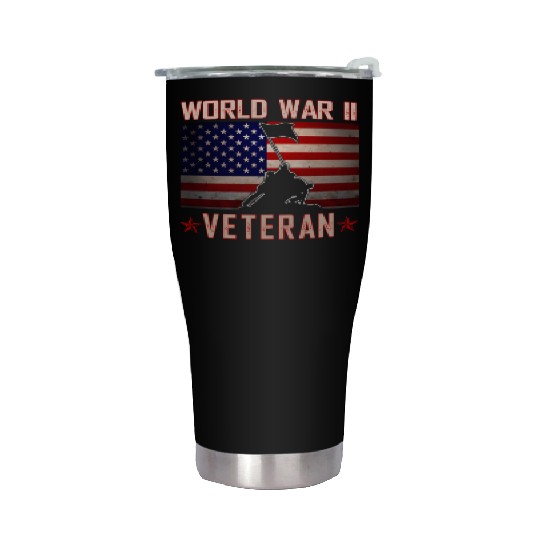 American Patriot Wwii Veteran Military World War 2 Stainless Steel Tumblers