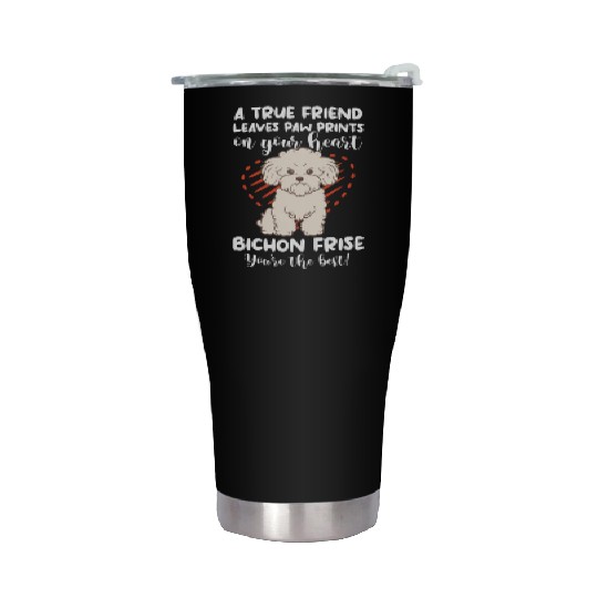 A True Friend Leaves Paw Prints On Your Heart Stainless Steel Tumblers