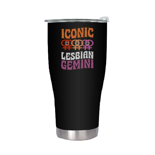 Ico Lesbian Gemini Queer Zodiac Horoscope Sign Les Stainless Steel Tumblers