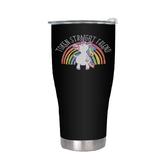 Token Straight Friend LGBTQ Ally Gay Pride Stainless Steel Tumblers