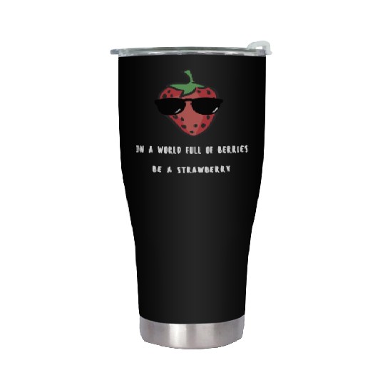 Strawberry world white Stainless Steel Tumblers