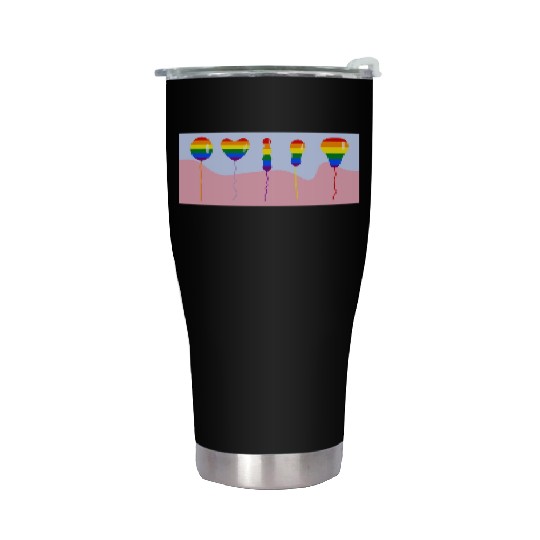 colored gay balloons men and women various shape Stainless Steel Tumblers