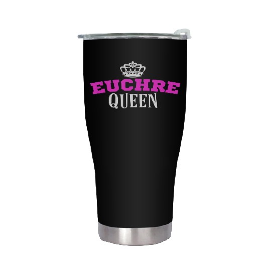 Euchre Card Game Queen Mom Gift Aunt Hearts Stainless Steel Tumblers