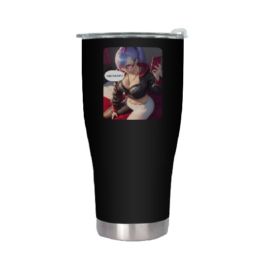 Cyberpunk Waifu Influencer Design 4 Stainless Steel Tumblers