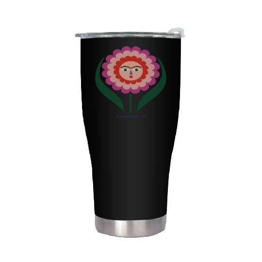 Frida Kahlo Colorful Flower Feminist Mexican Stainless Steel Tumblers
