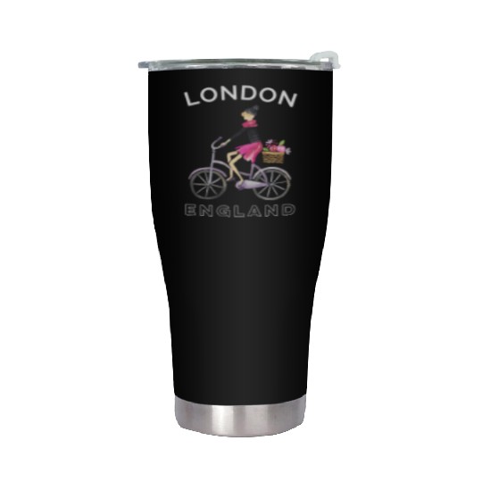 London England Biking Bicycling Stainless Steel Tumblers