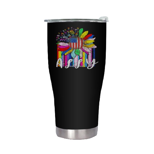 LGBTQ Ally Stainless Steel Tumblers for Gay Pride Men Women