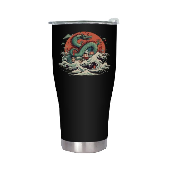 Sushi Dragon Japanesse Kawaii Stainless Steel Tumblers