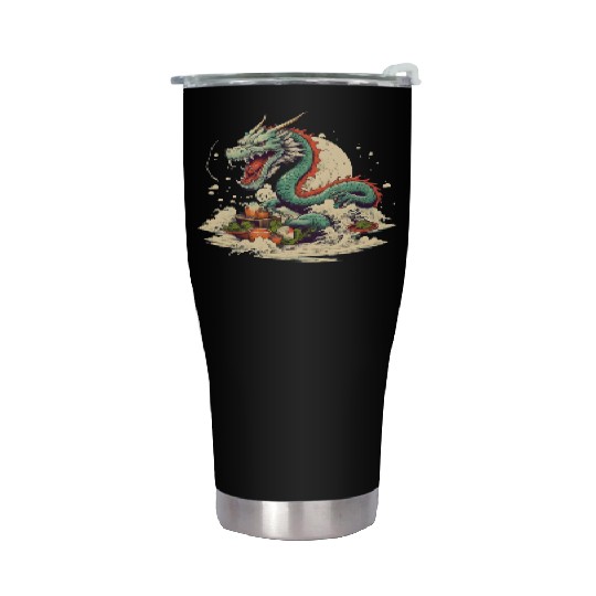 Sushi Dragon Japanesse Kawaii Stainless Steel Tumblers