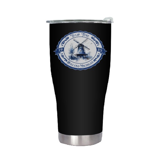Delft Style Tulip Festival Time in Holland, Mi. Stainless Steel Tumblers