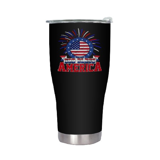 God Bless America Independence Day USA Patriot Stainless Steel Tumblers