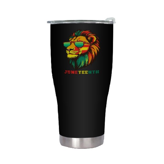 Lion Juneteenth African American Black History Stainless Steel Tumblers