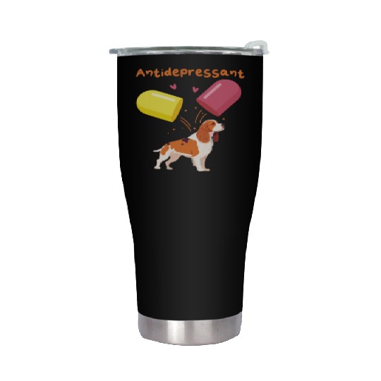 Antidepressant, Cavalier King Charles Spaniel Stainless Steel Tumblers