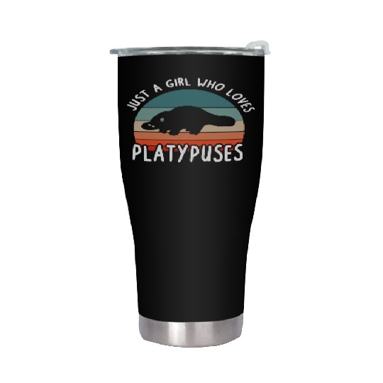 Girl Platypus Lover Illustration Animal Stainless Steel Tumblers
