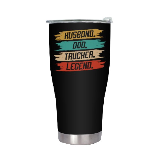 Husband Dad Trucker Legend Stainless Steel Tumblers