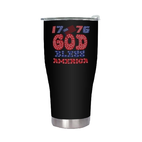 1776 GOD BLESS AMERICA FOR FREEDOM Stainless Steel Tumblers