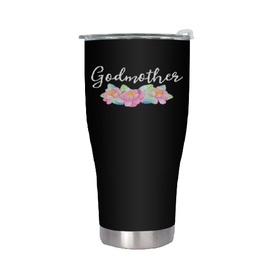 Godmother Floral Aunt Gender Reveal Announcet Stainless Steel Tumblers