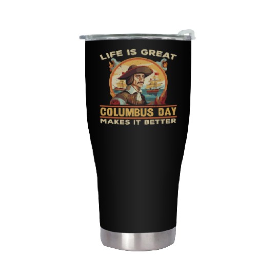 Christopher Columbus Italian American Columbus Day Stainless Steel Tumblers